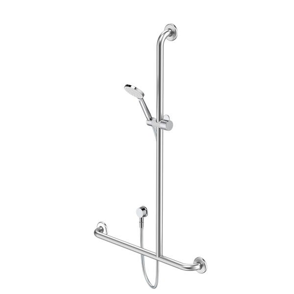 Caroma Care Support Accessible Shower Set with Inverted T Rail RH Chrome