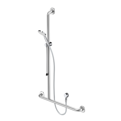 Caroma Care Support Accessible Shower Set with Inverted T Rail LH Chrome
