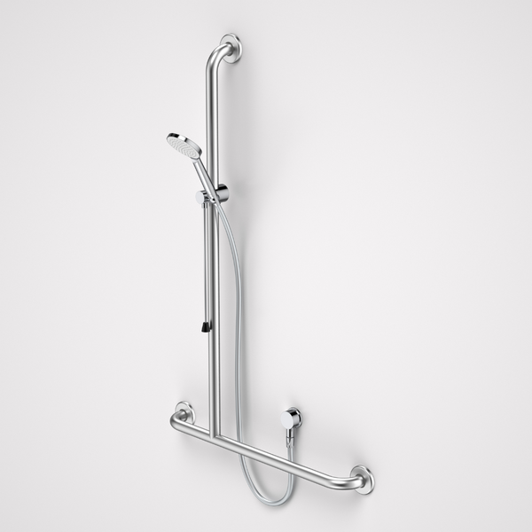 Caroma Care Support Accessible Shower Set with Inverted T Rail LH Chrome
