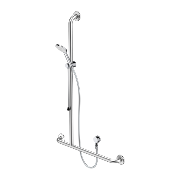 Caroma Care Support Accessible Shower Set with Inverted T Rail LH Chrome
