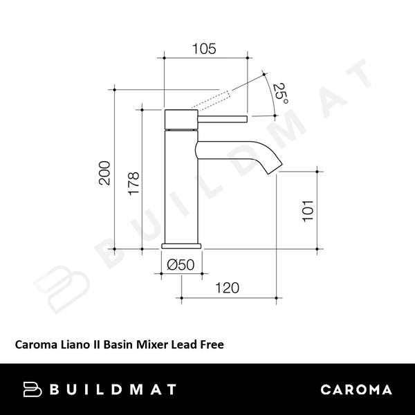 Caroma Liano II Basin Mixer Brushed Bronze Lead Free
