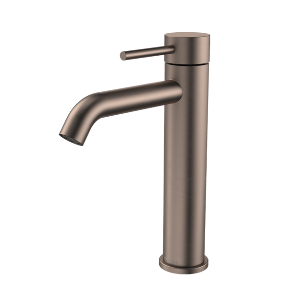 Caroma Liano II Mid Tower Basin Mixer Brushed Bronze Lead Free