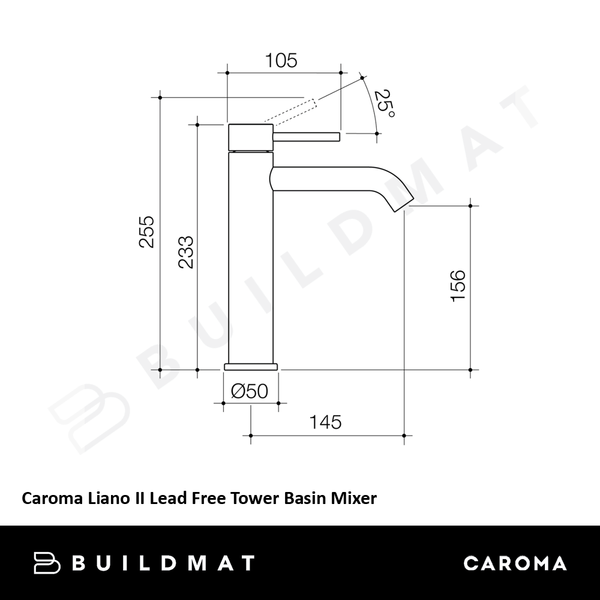 Caroma Liano II Lead Free Tower Basin Mixer Brushed Bronze