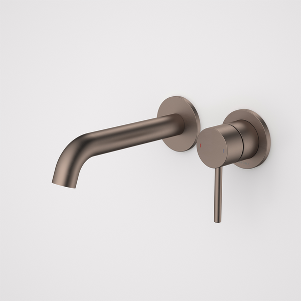 Caroma Liano II 175mm Wall Basin/Bath Mixer and Outlet Brushed Bronze Lead Free