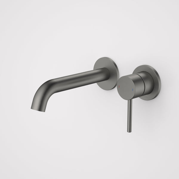 Caroma Liano II 175mm Wall Basin/Bath Mixer and Outlet Gunmetal Lead Free