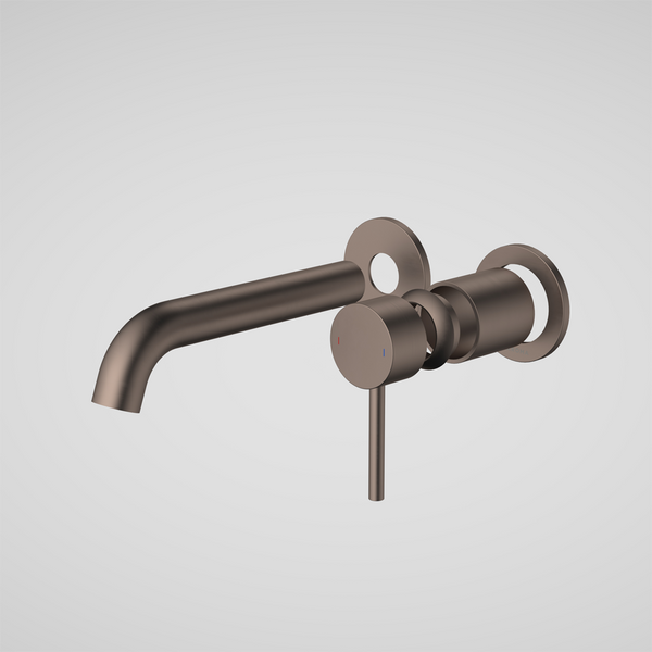 Caroma Liano II 175mm Wall Basin/Bath Mixer (Trim Kit Only) Round Cover Plates Brushed Bronze Lead Free