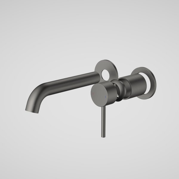 Caroma Liano II 175mm Wall Basin/Bath Trim Kit 2 x Round Cover Plates Gunmetal Lead Free