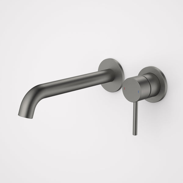 Caroma Liano II 210mm Wall Basin/Bath Mixer and Outlet Gunmetal Lead Free