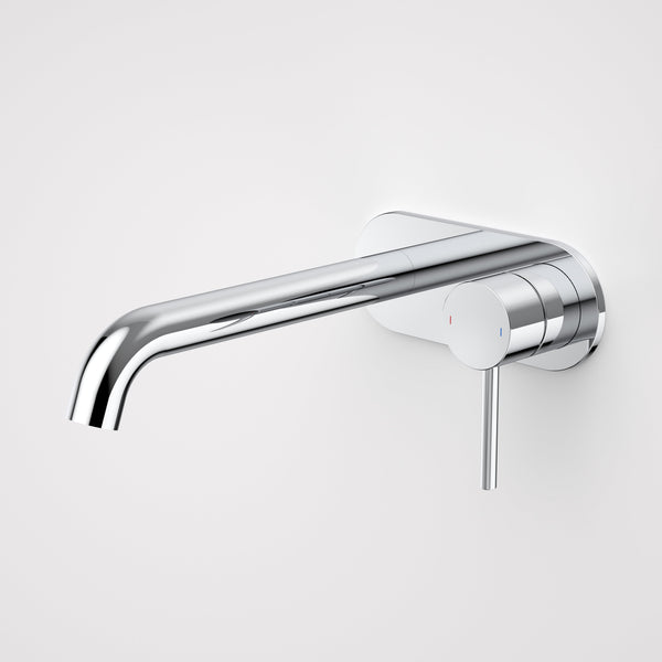 Caroma Liano II 210mm Wall Basin/Bath Mixer and Outlet Rounded Plate Chrome Lead Free