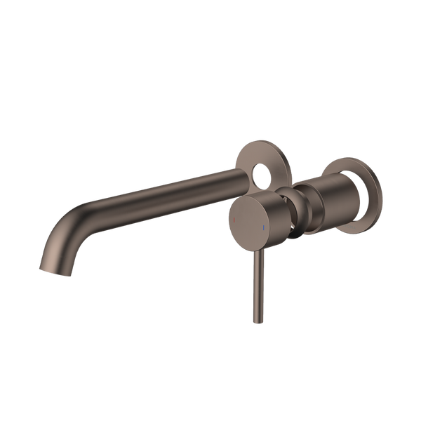 Caroma Liano II 210mm Wall Basin/Bath Mixer (Trim Kit Only) Round Cover Plates Brushed Bronze Lead Free