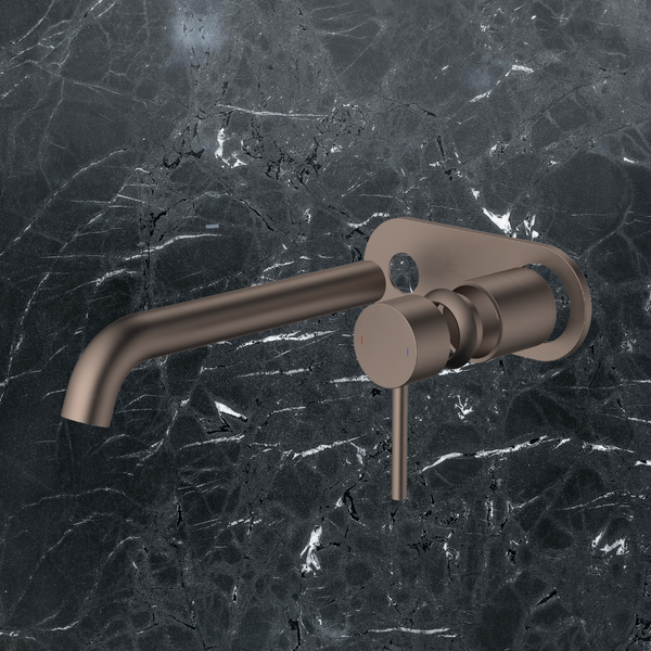 Caroma Liano II 210mm Wall Basin/Bath Mixer Rounded Cover Plate (Trim Kit Only) Brushed Bronze Lead Free