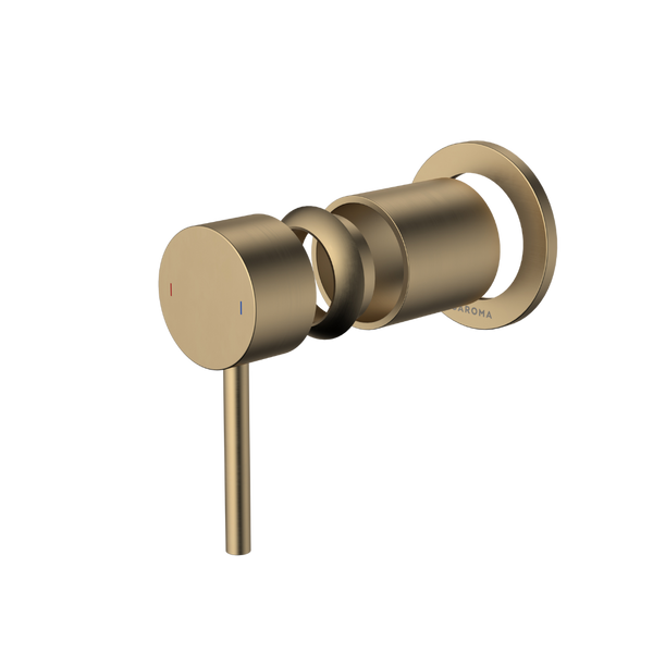 Caroma Liano II Bath/Shower Round Wall Mixer (Trim Kit Only) Brushed Brass