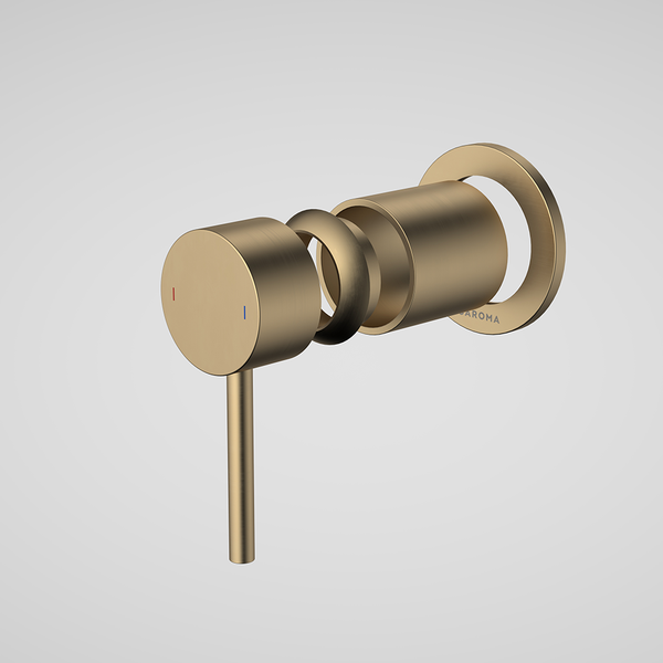 Caroma Liano II Bath/Shower Round Wall Mixer (Trim Kit Only) Brushed Brass