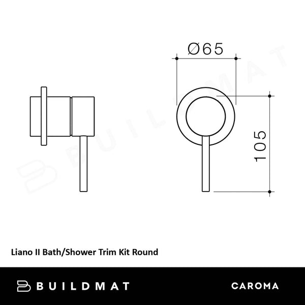 Caroma Liano II Bath / Shower Trim Kit Round Brushed Brass