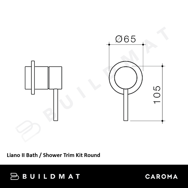 Caroma Liano II Bath / Shower Trim Kit Round Brushed Nickel
