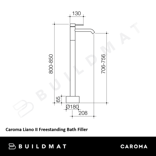 Caroma Liano II Freestanding Bath Filler Brushed Brass