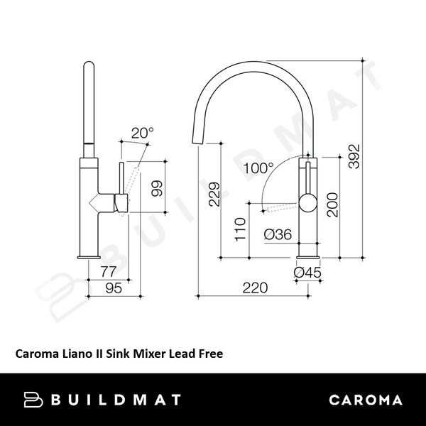Caroma Liano II Sink Mixer Brushed Bronze Lead Free
