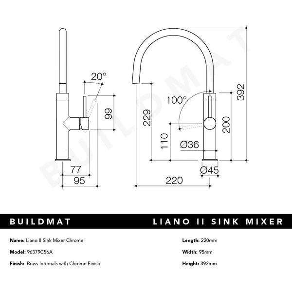 Caroma Liano II Sink Mixer Chrome