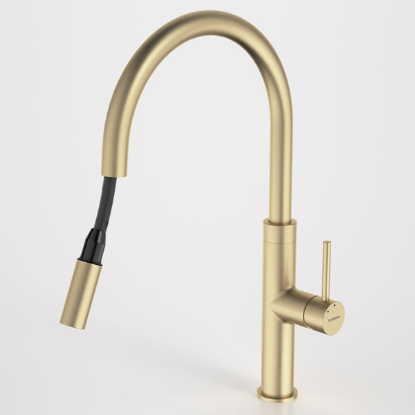 Caroma Liano II Pull Out Sink Mixer Brushed Brass