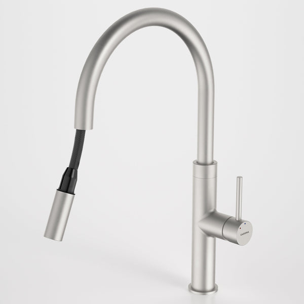 Caroma Liano II Pull Out Sink Mixer Brushed Nickel Lead Free