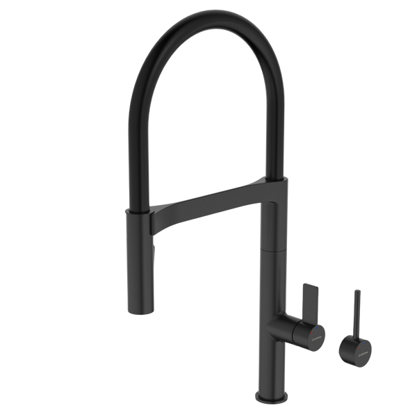 Caroma Liano II Pull Down Sink Mixer with Spray Matte Black Lead Free