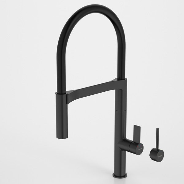 Caroma Liano II Pull Down Sink Mixer with Spray Matte Black Lead Free