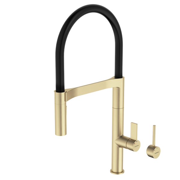 Caroma Liano II (Vogue) Pull Down Sink Mixer with Spray Brushed Brass