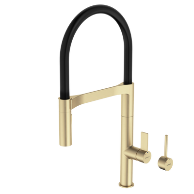 Caroma Liano II (Vogue) Pull Down Sink Mixer with Spray Brushed Brass