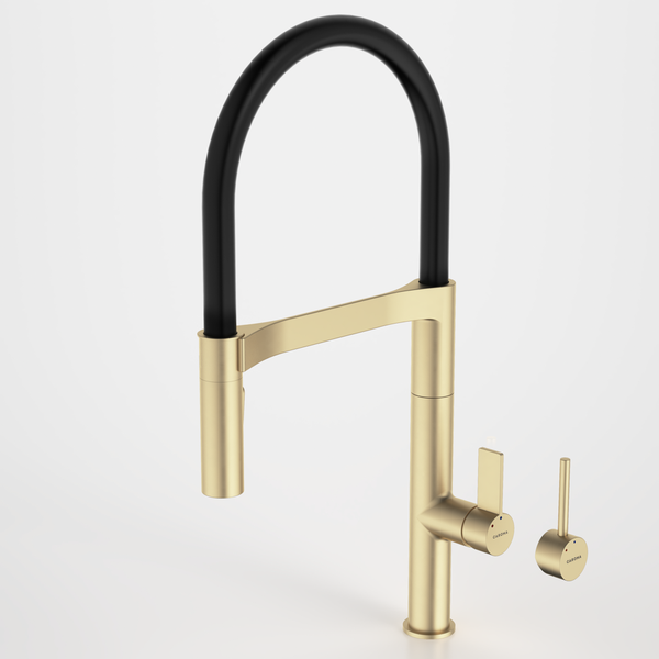 Caroma Liano II (Vogue) Pull Down Sink Mixer with Spray Brushed Brass