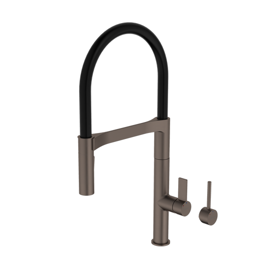 Liano II Pull Down Sink Laundry Tap Mixer with Dual Spray Brushed Bronze Lead Free