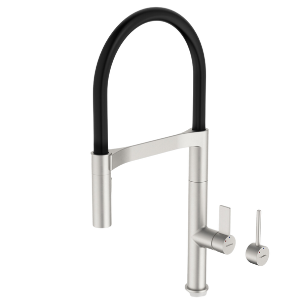 Caroma Liano II Pull Down Sink Mixer with Spray Brushed Nickel Lead Free