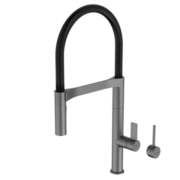 Caroma Liano II Pull Down Sink Mixer with Spray Gunmetal Lead Free