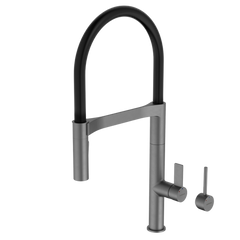 Caroma Liano II Pull Down Sink Mixer with Spray Gunmetal Lead Free