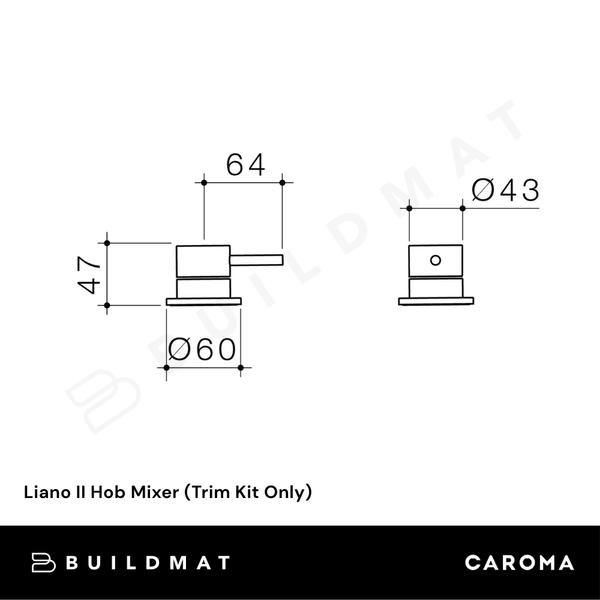 Caroma Liano II Hob Mixer (Trim Kit Only) Brushed Brass