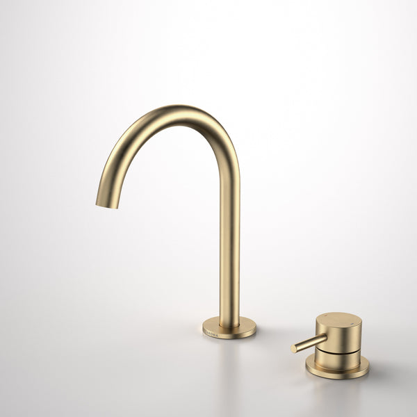 Caroma Liano II Hob Basin Mixer Set 160mm Brushed Brass