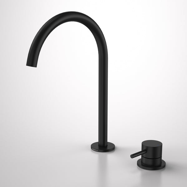 Caroma Liano II Hob Basin/Sink Mixer Set 200mm Matte Black