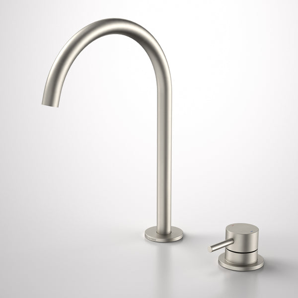 Caroma Liano II Hob Basin/Sink Mixer Set 200mm Brushed Nickel