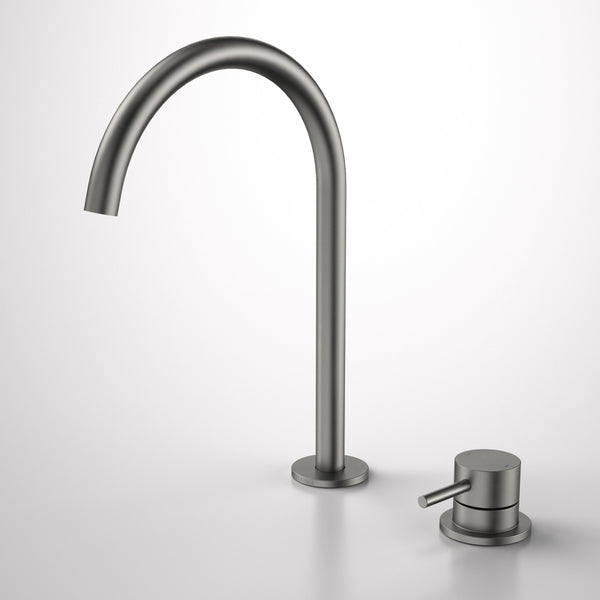 Caroma Liano II Hob Basin/Sink Mixer Set 200mm Gunmetal