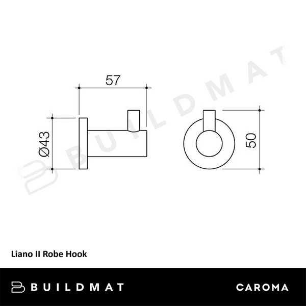 Caroma Liano II Robe Hook Brushed Brass