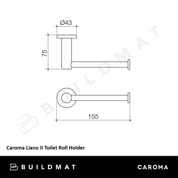 Caroma Liano II Toilet Roll Holder Gunmetal