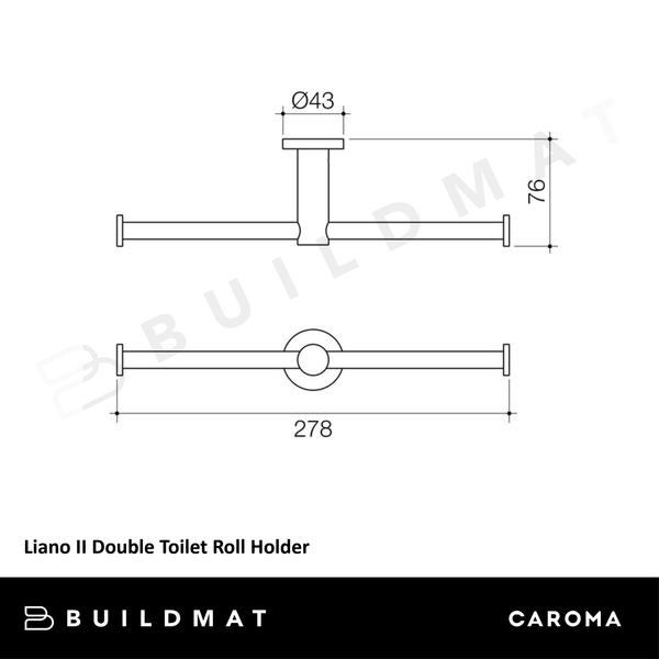 Caroma Liano II Double Toilet Roll Holder Brushed Nickel
