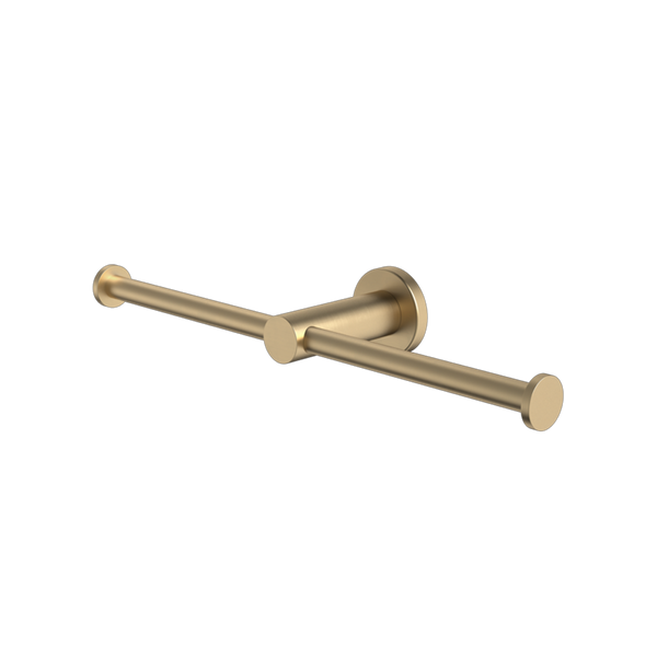 Caroma Liano II Double Toilet Roll Holder Brushed Brass