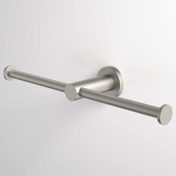 Caroma Liano II Double Toilet Roll Holder Brushed Nickel