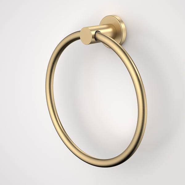 Caroma Liano II Towel Ring Brushed Brass