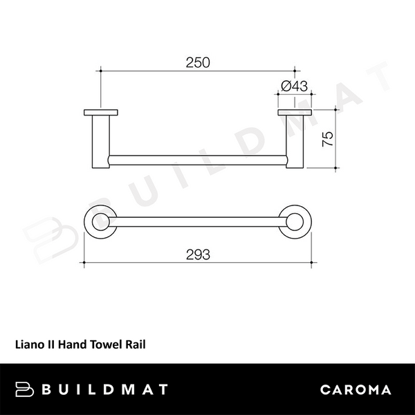 Caroma Liano II Hand Towel Rail Brushed Brass