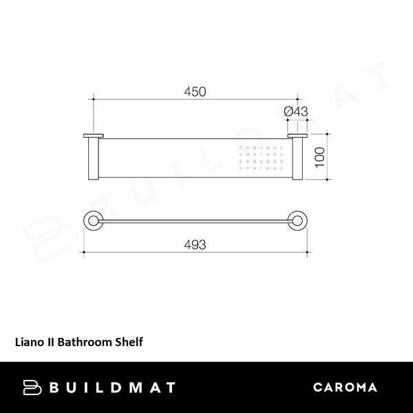 Caroma Liano II Bathroom Shelf Gunmetal