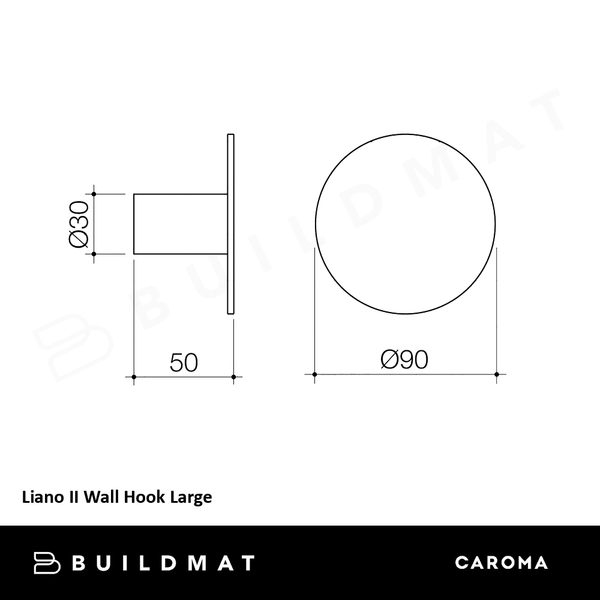 Caroma Liano II Wall Hook Large Brushed Bronze
