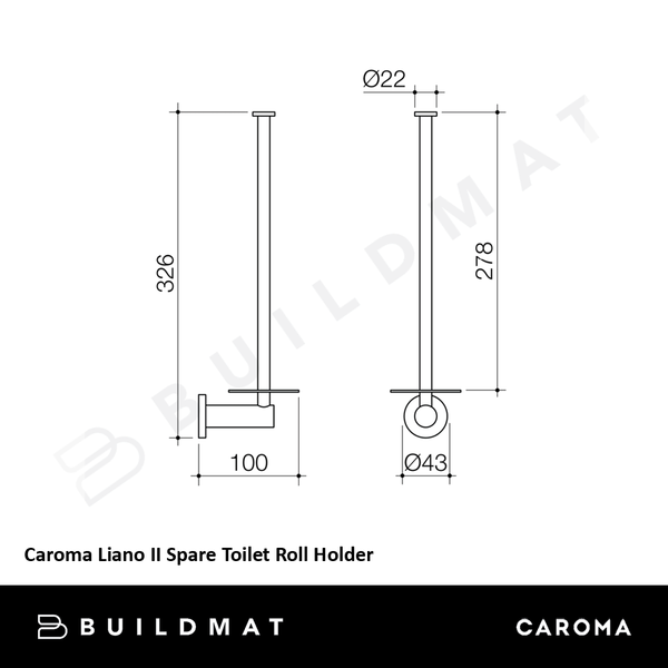 Caroma Liano II Spare Toilet Roll Holder Gunmetal