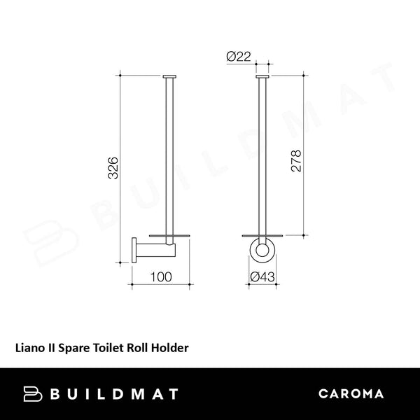 Caroma Liano II Spare Toilet Roll Holder Brushed Bronze