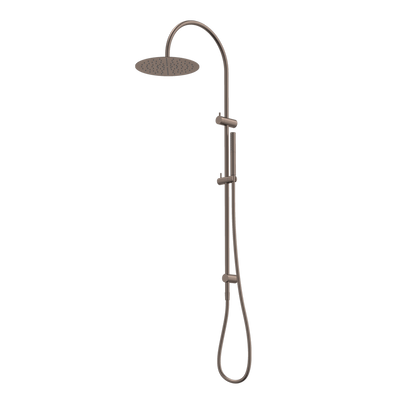 Caroma Liano II 3 Function Microphone Rail Shower with Overhead Brushed Bronze